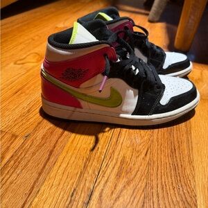 Kids High-Top Sneakers - Black, White, Pink, Green